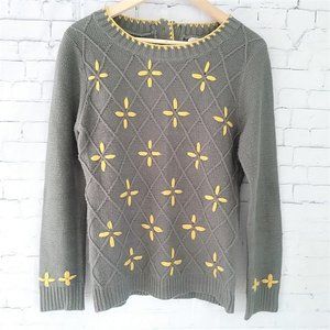 Anthropologie Tulle Pullover Sweater Gray Size:M